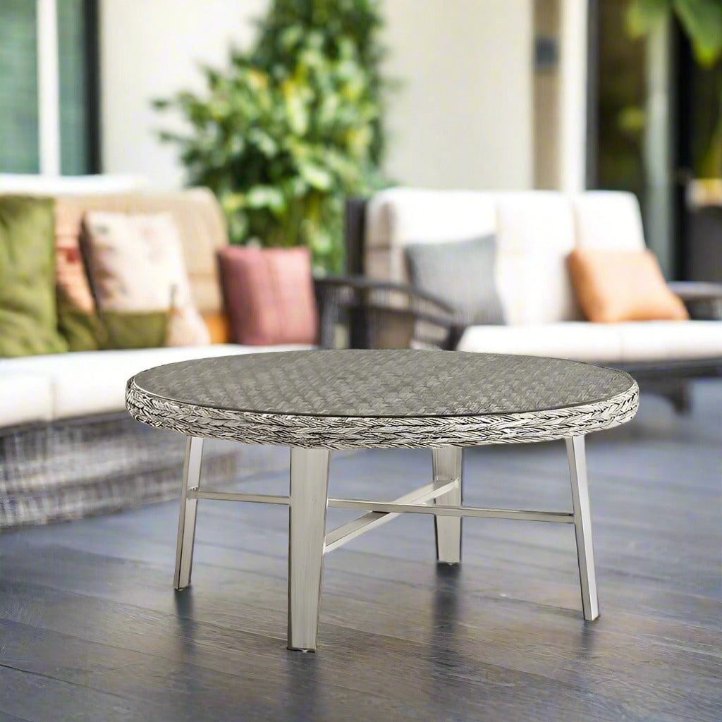 South Sea Rattan Grand Isle Resin Wicker Outdoor Round Coffee Table