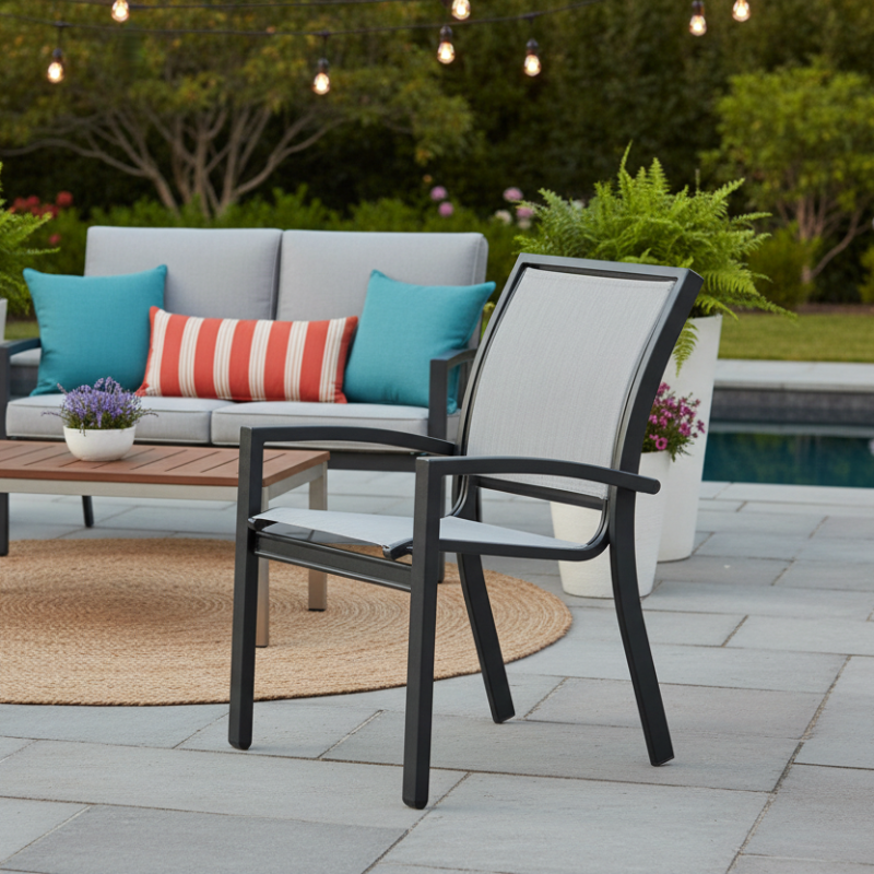 Telescope Casual Kendall Sling Aluminum Outdoor Stacking Café Chair