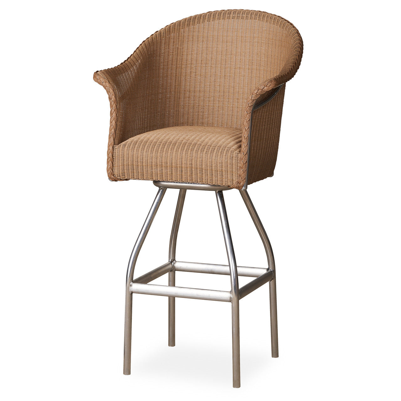 Lloyd Flanders All Seasons Swivel Bar Stool with Padded Seat