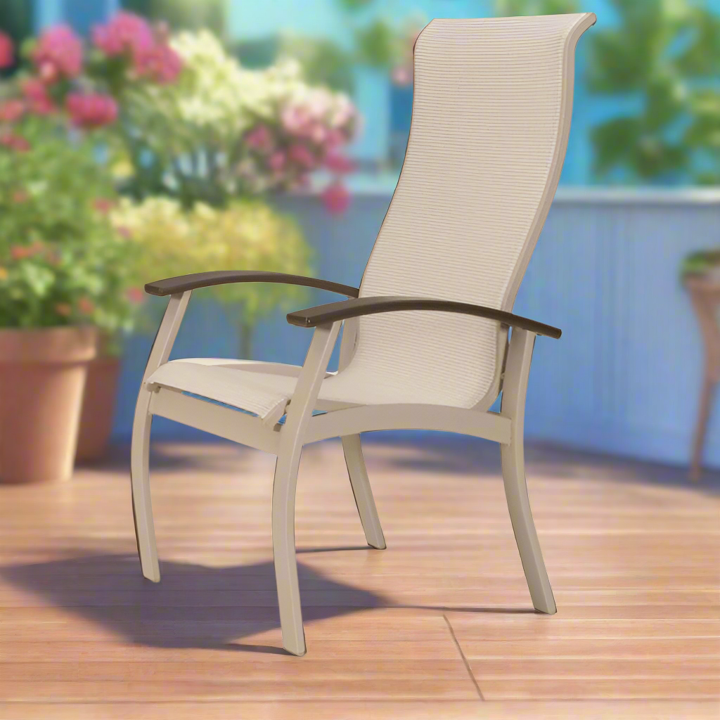 Telescope Casual Belle Isle Sling Aluminum Outdoor Supreme Arm Chair