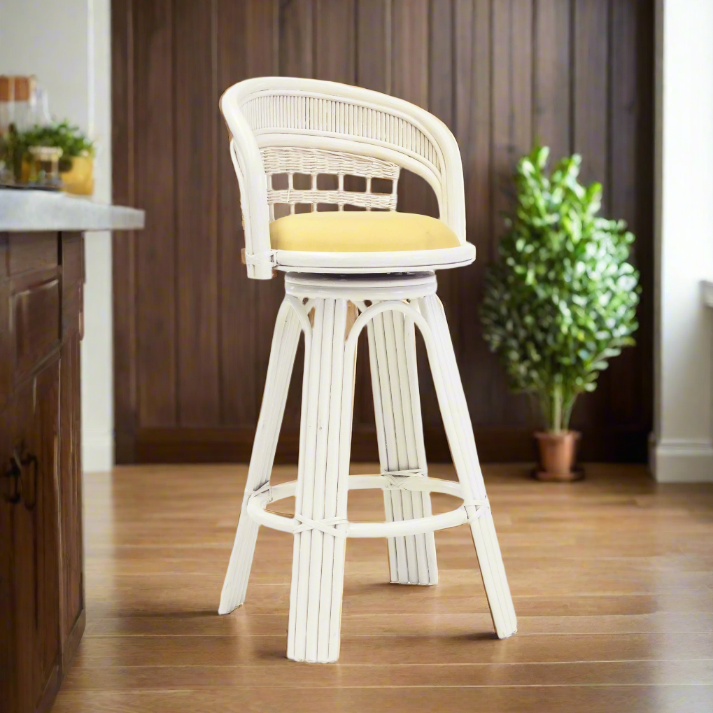 South Sea Rattan Bermuda Indoor Bar Stool - 24 Inch