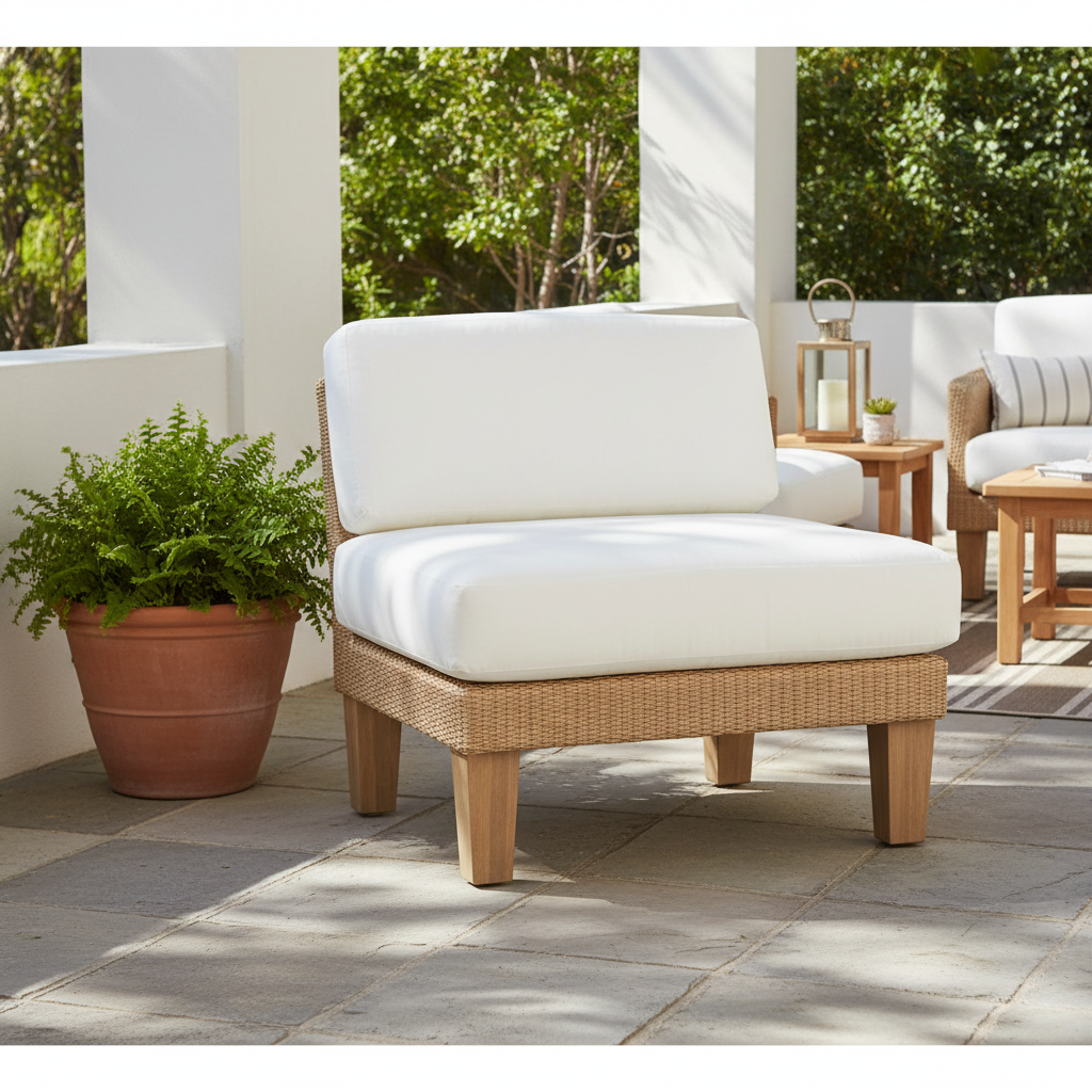 Lloyd Flanders Catalina Wicker Armless Sectional Chair