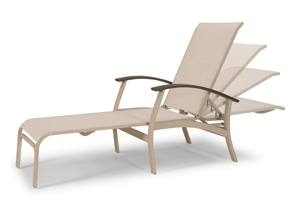 Telescope Casual Belle Isle Sling Aluminum Outdoor Four Position Lay-Flat Chaise