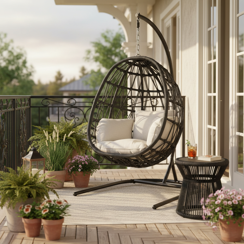 Sunset West Milano Hanging Chair + Milano End Table