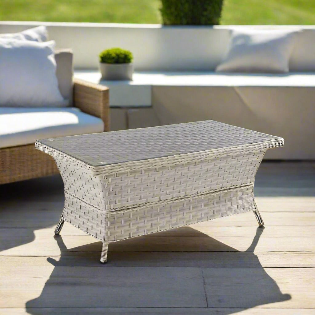 South Sea Rattan Mayfair Coffee Table with Glass Top
