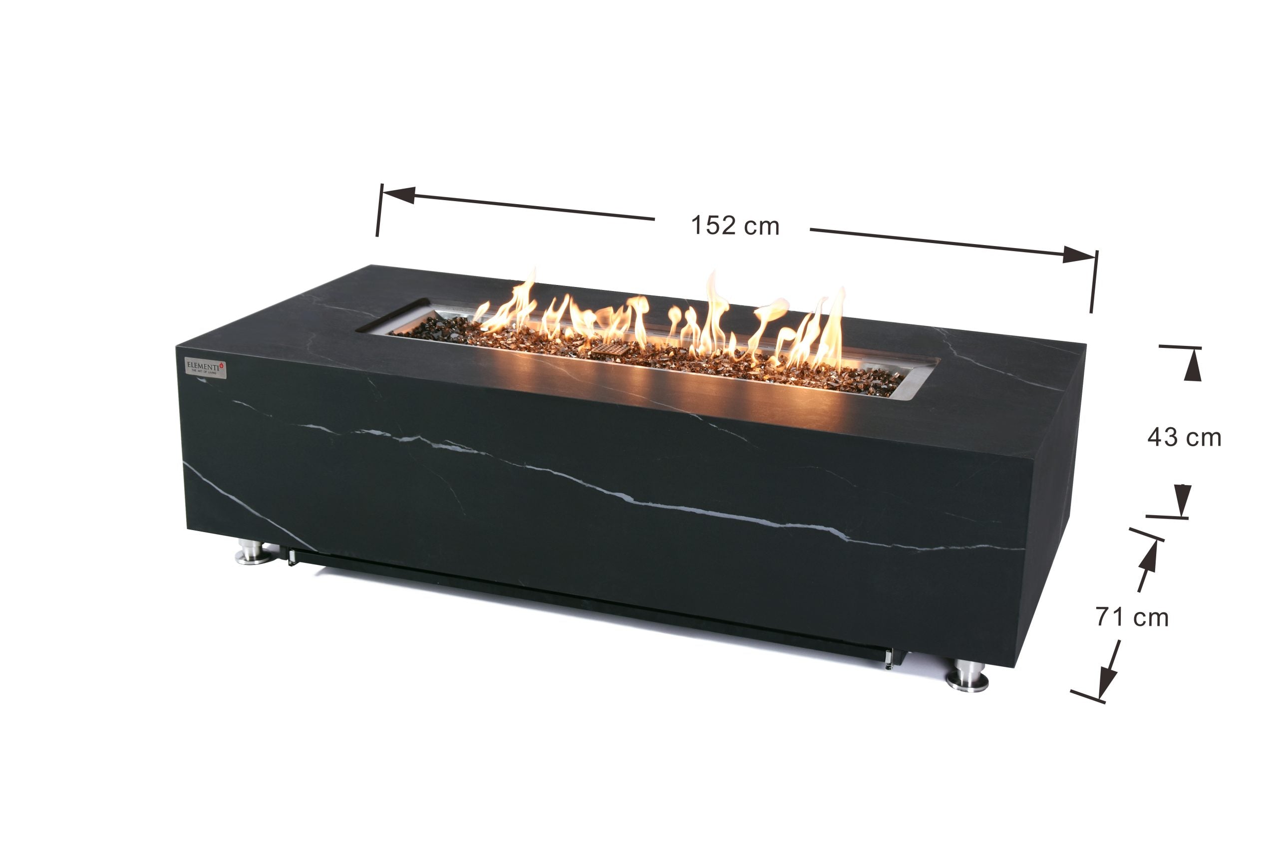 Elementi Plus Varna Marble Porcelain Fire Pit Table