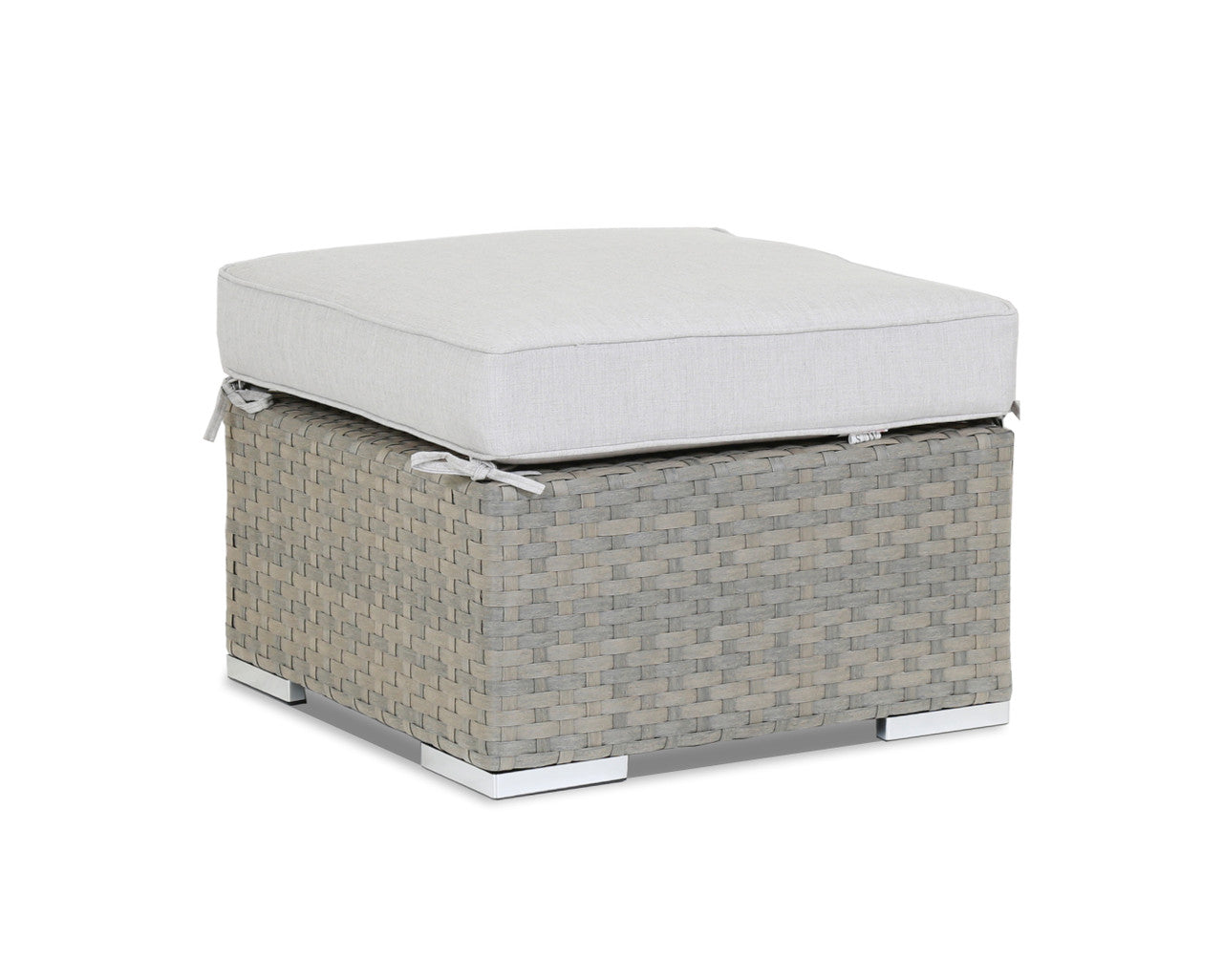 Sunset West Majorca Ottoman - Cast Silver