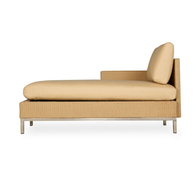 Lloyd Flanders Elements Wicker Right Arm Chaise With Loom Arm and Back
