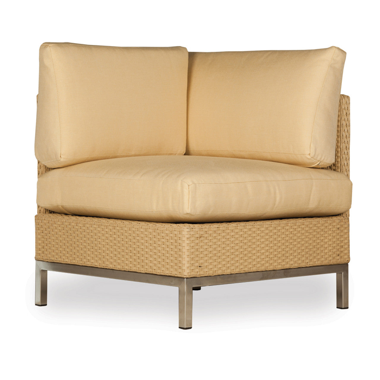 Lloyd Flanders Elements Wicker Corner Sectional Chair With Loom Arm and Back