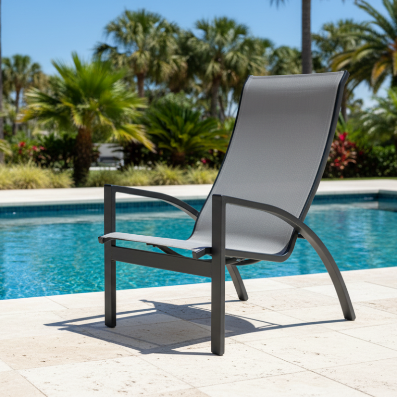 Telescope Casual Kendall Sling Aluminum Outdoor Stacking Chat Height Chair