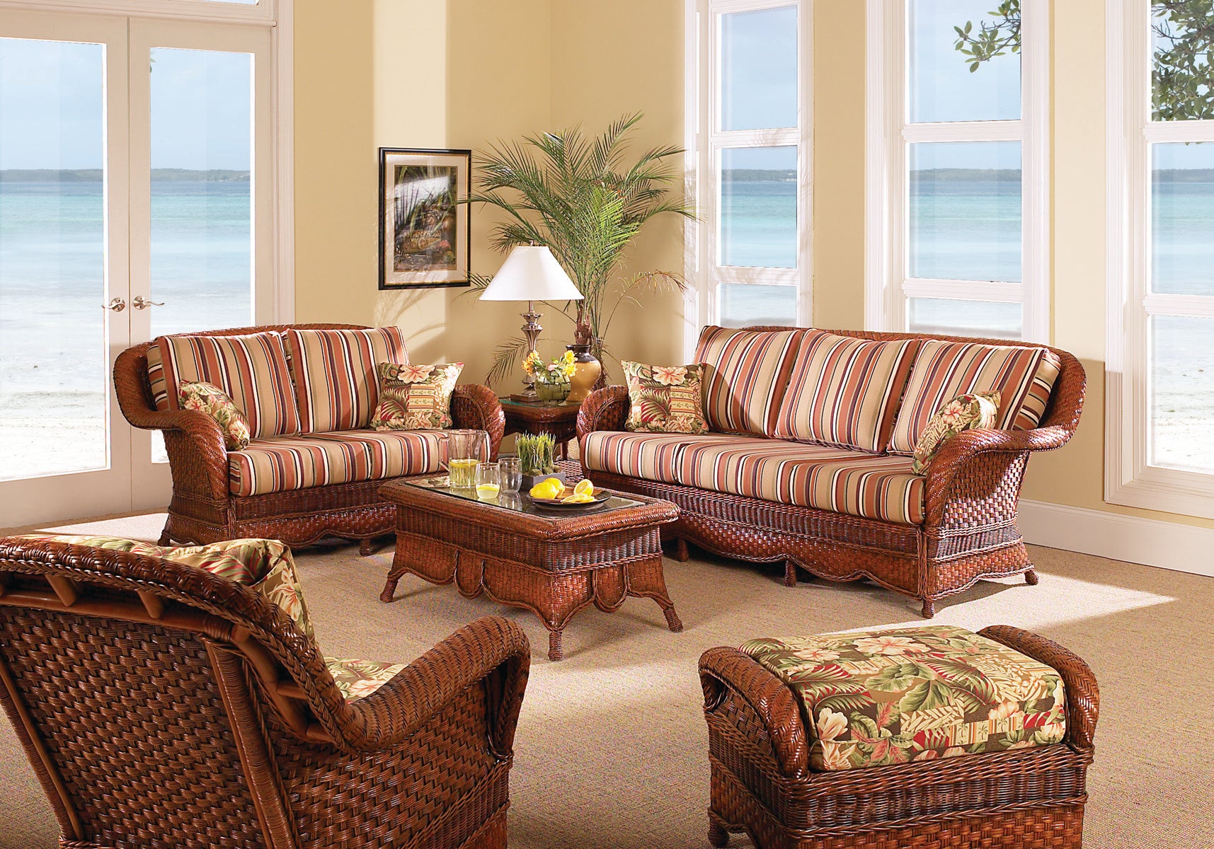 South Sea Rattan Autumn Morning Indoor Wicker Sofa