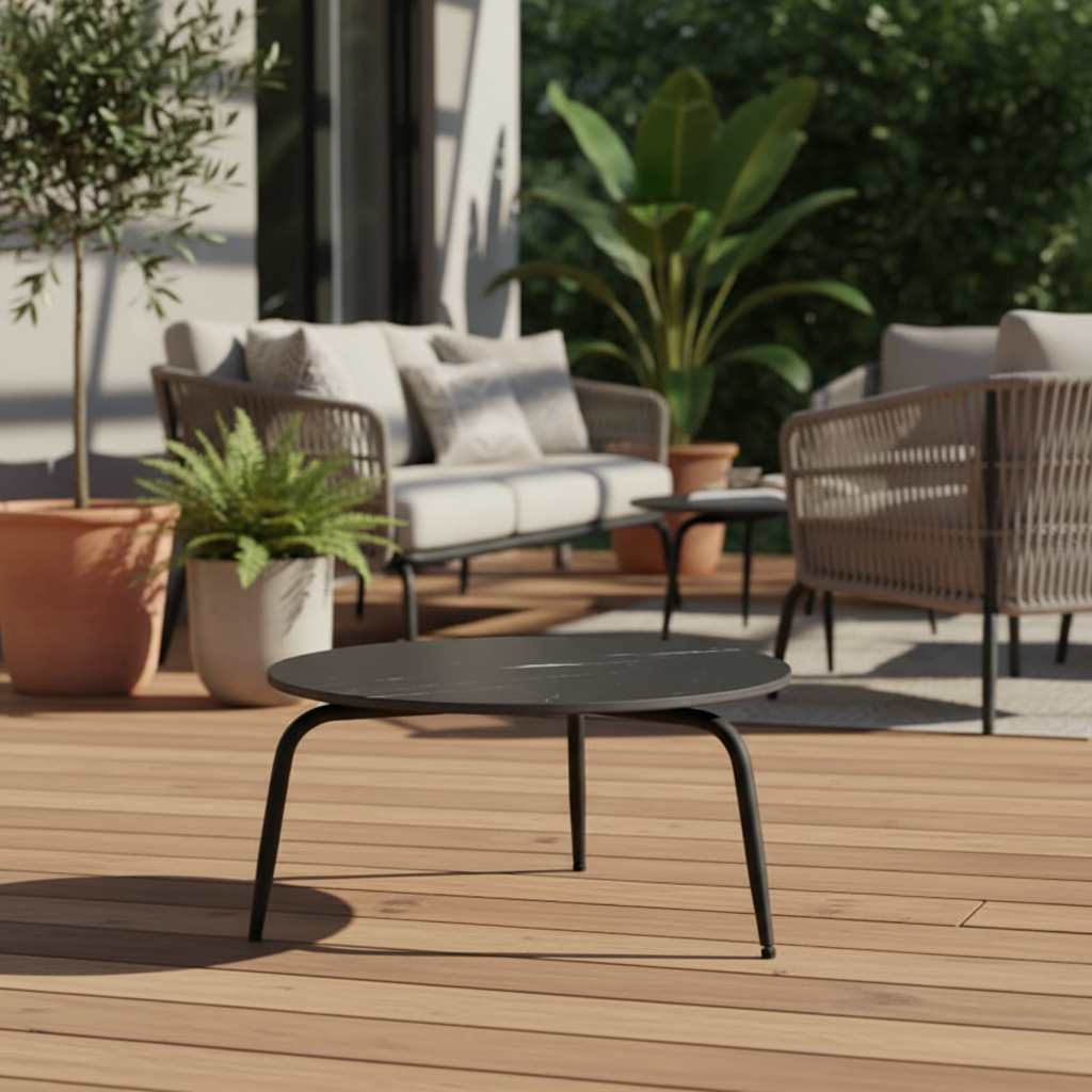 Skyline Design Rodona Side Table with Glass