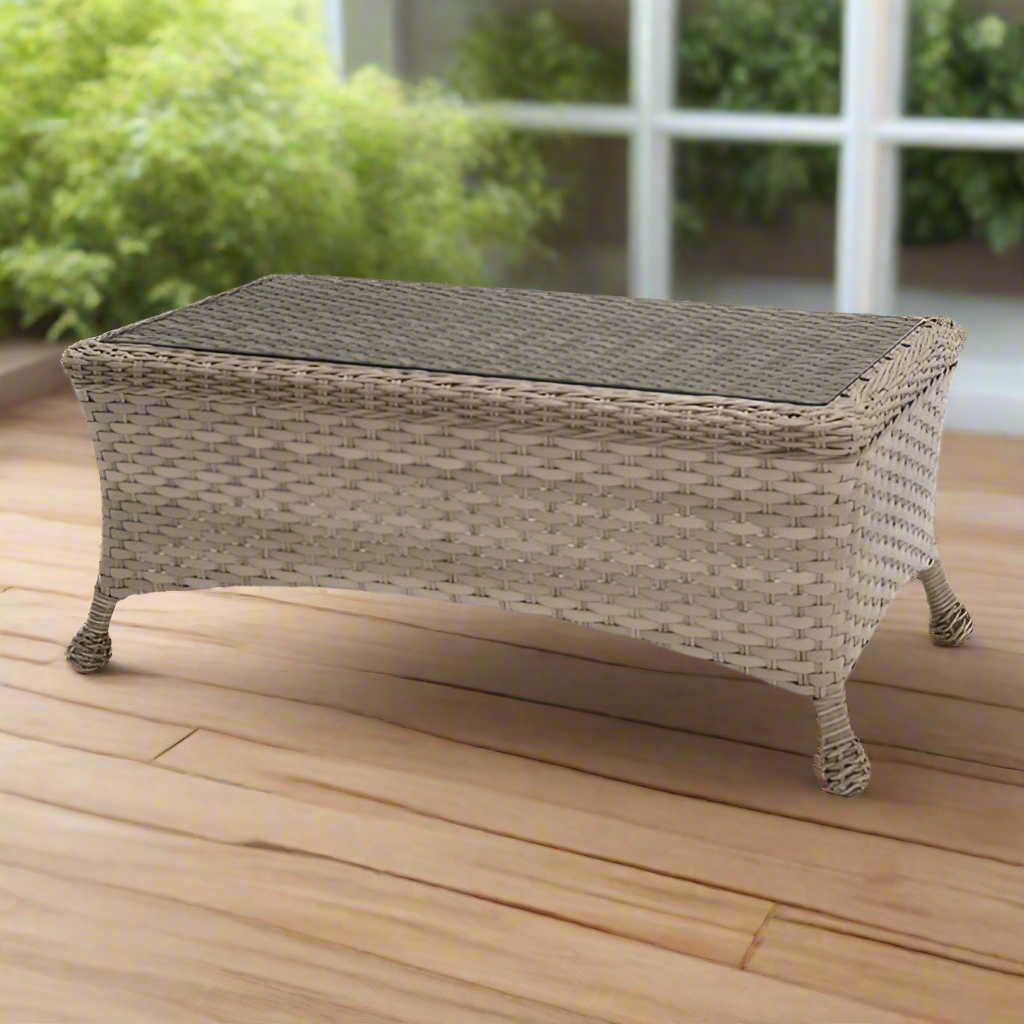 Forever Patio Sorrento Rectangle Coffee Table with Glass by NorthCape International