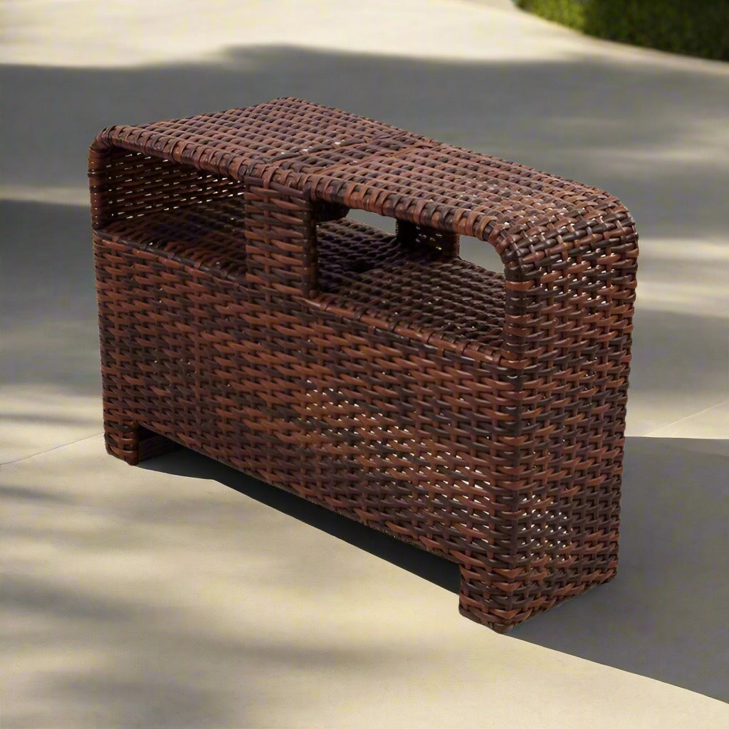 South Sea Rattan Saint Tropez Outdoor Wicker Sectional Wedge Table