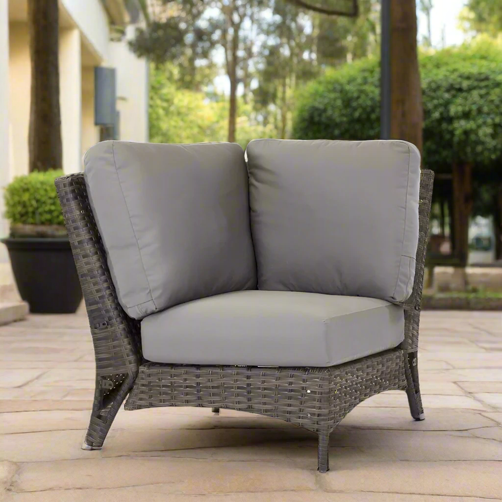 South Sea Rattan Panama Wicker Square Corner Sectional Chair