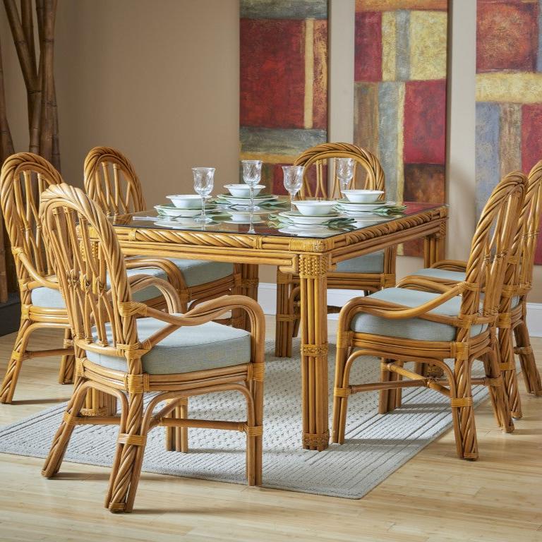 South Sea Rattan New Twist Indoor Dining Arm Chair