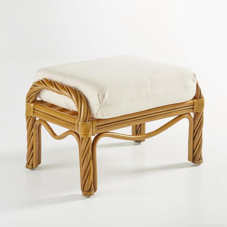 South Sea Rattan New Twist Indoor Ottoman