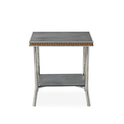 Lloyd Flanders Visions 20" Square End Table with Charcoal Glass