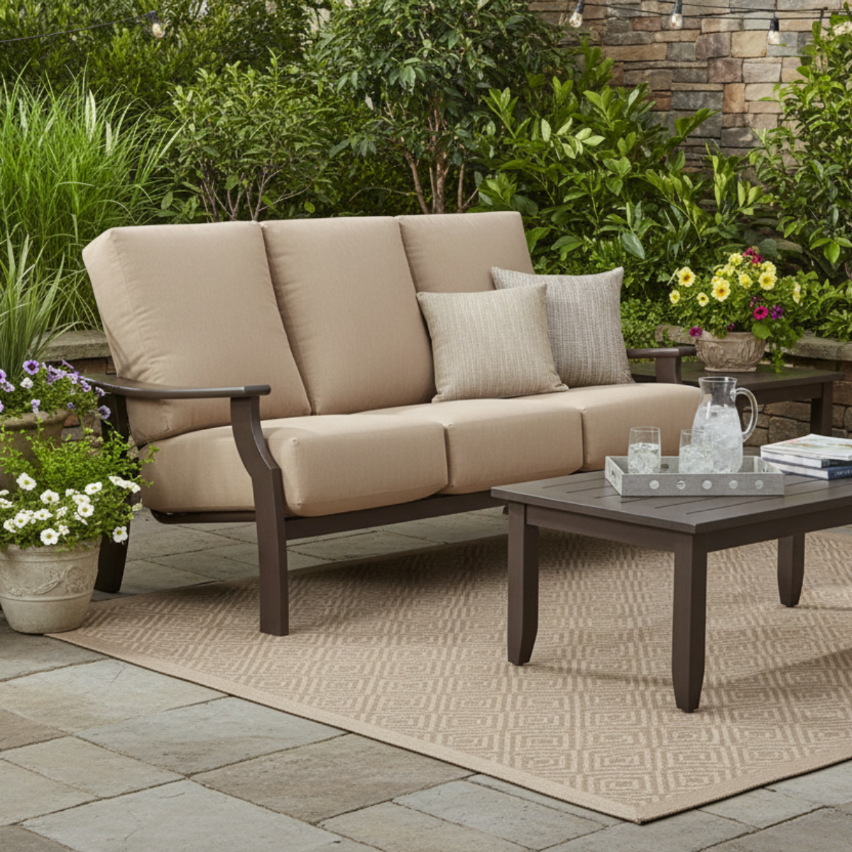 Telescope Casual St. Catherine MGP Deep Cushion Outdoor Three-Seat Sofa