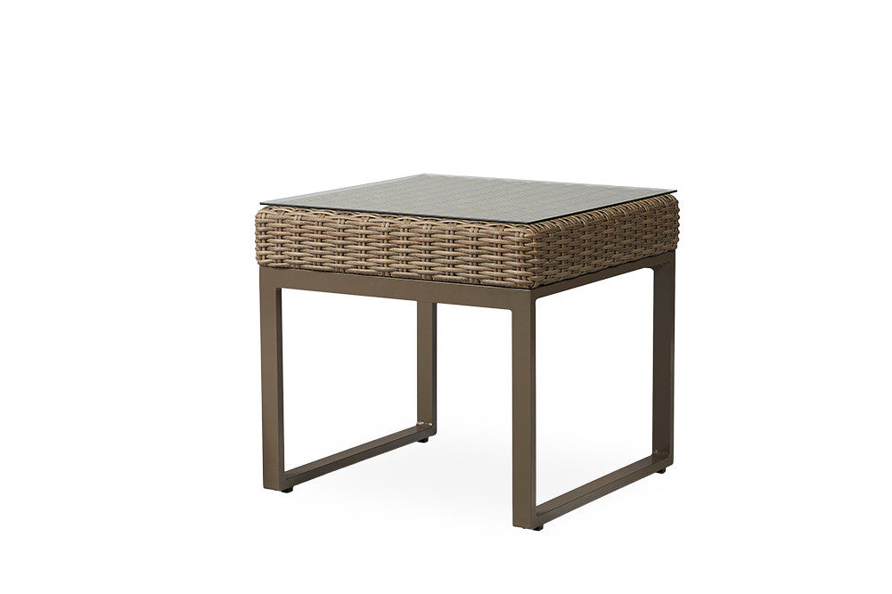 Lloyd Flanders Milan Woven Vinyl 24.5" Square End Table