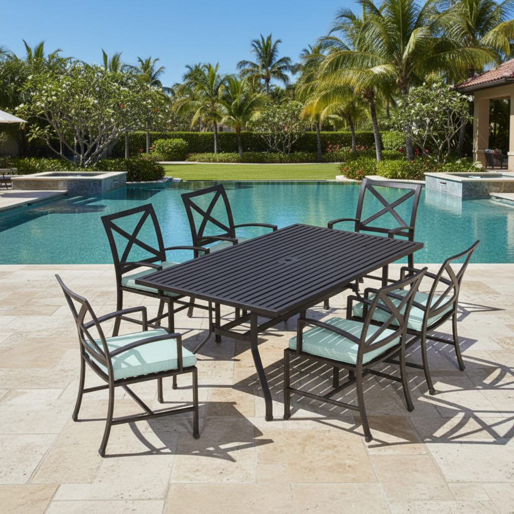 Sunset West La Jolla 72" Rectangular Dining Table With Dining Chairs