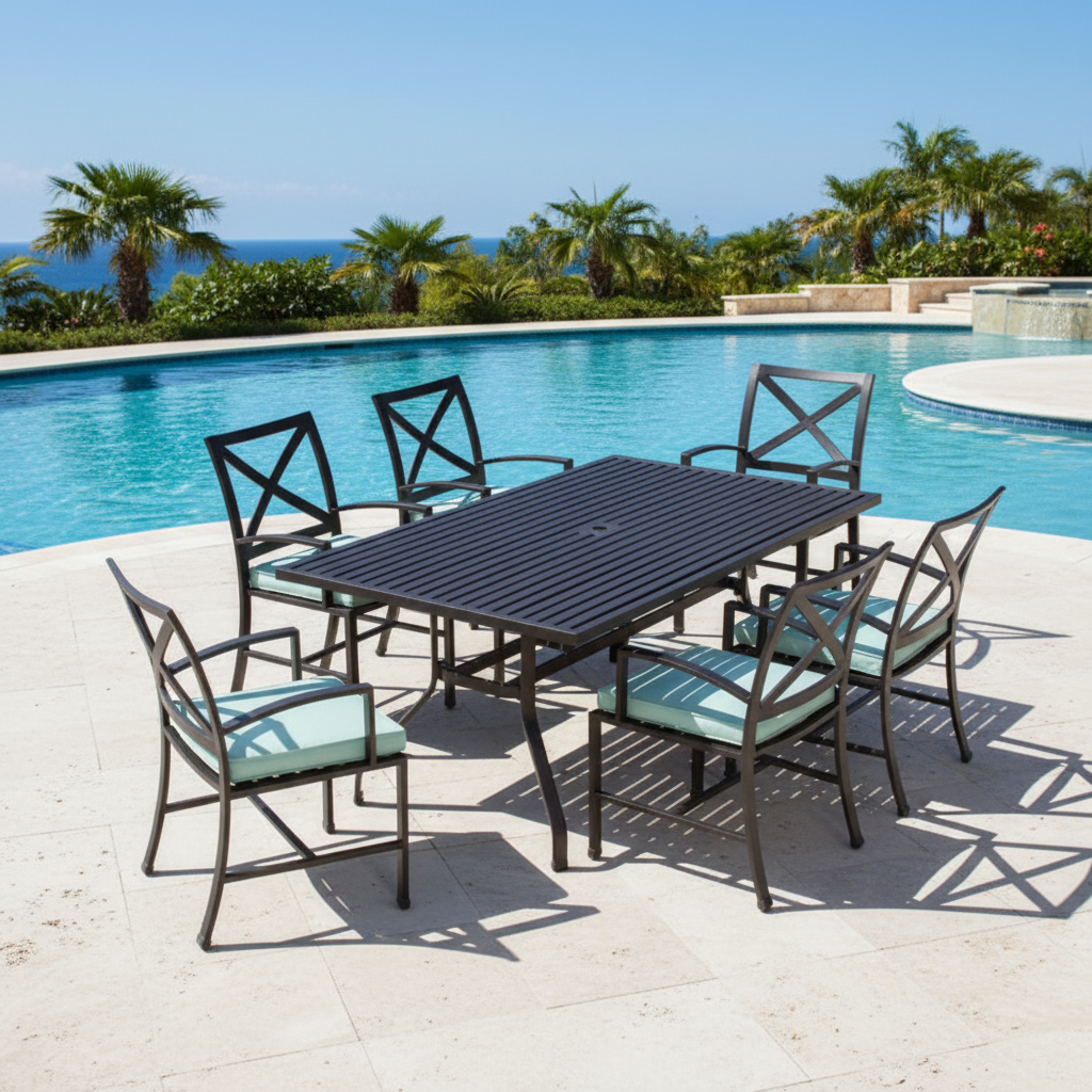 Sunset West La Jolla 72" Rectangular Dining Table With Dining Chairs