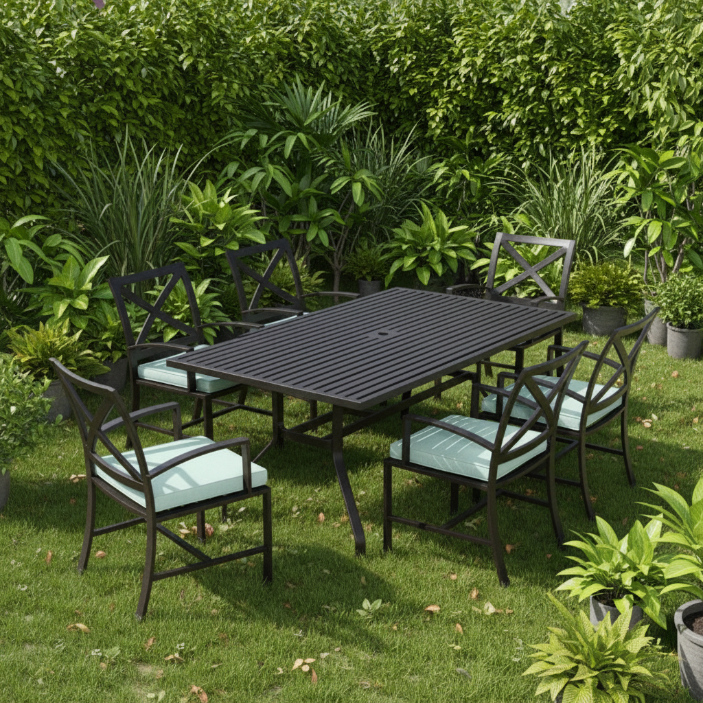 Sunset West La Jolla 72" Rectangular Dining Table With Dining Chairs