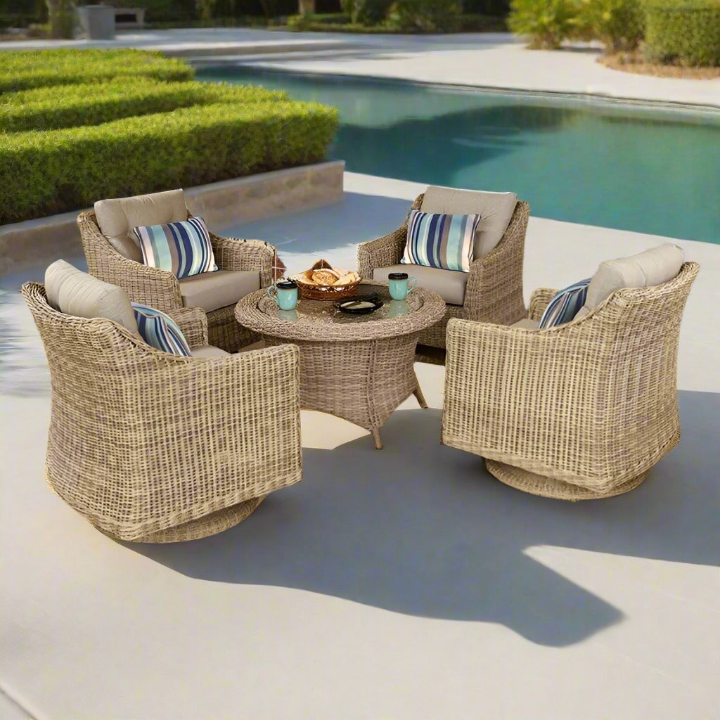 Forever Patio 5 Piece Carlisle Chat Set (Toss Pillows Sold Separately)