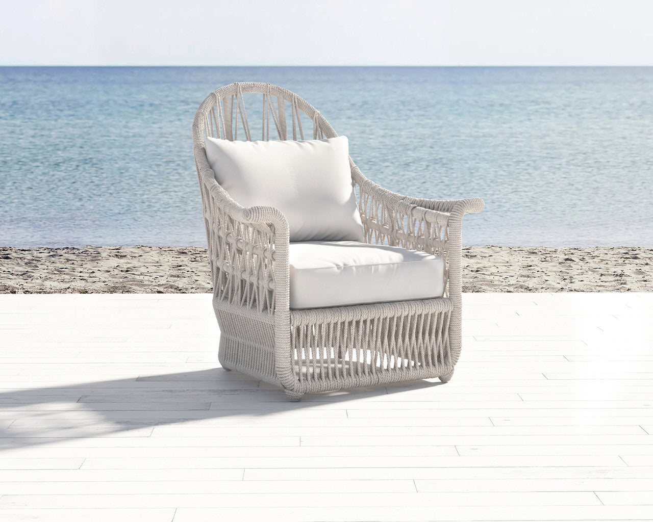 Sunset West Dana Rope Wing Chair with Cushions