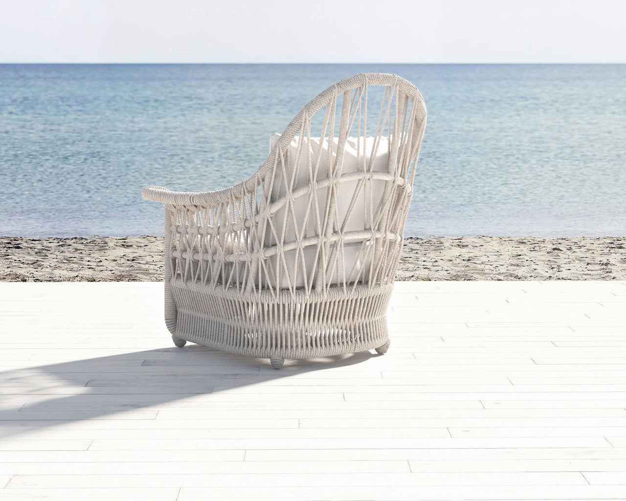 Sunset West Dana Rope Wing Chair with Cushions