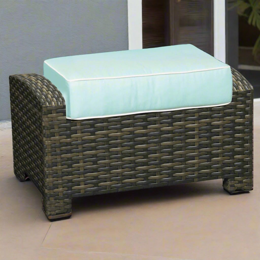 Forever Patio Brookside Wicker Ottoman With Arms