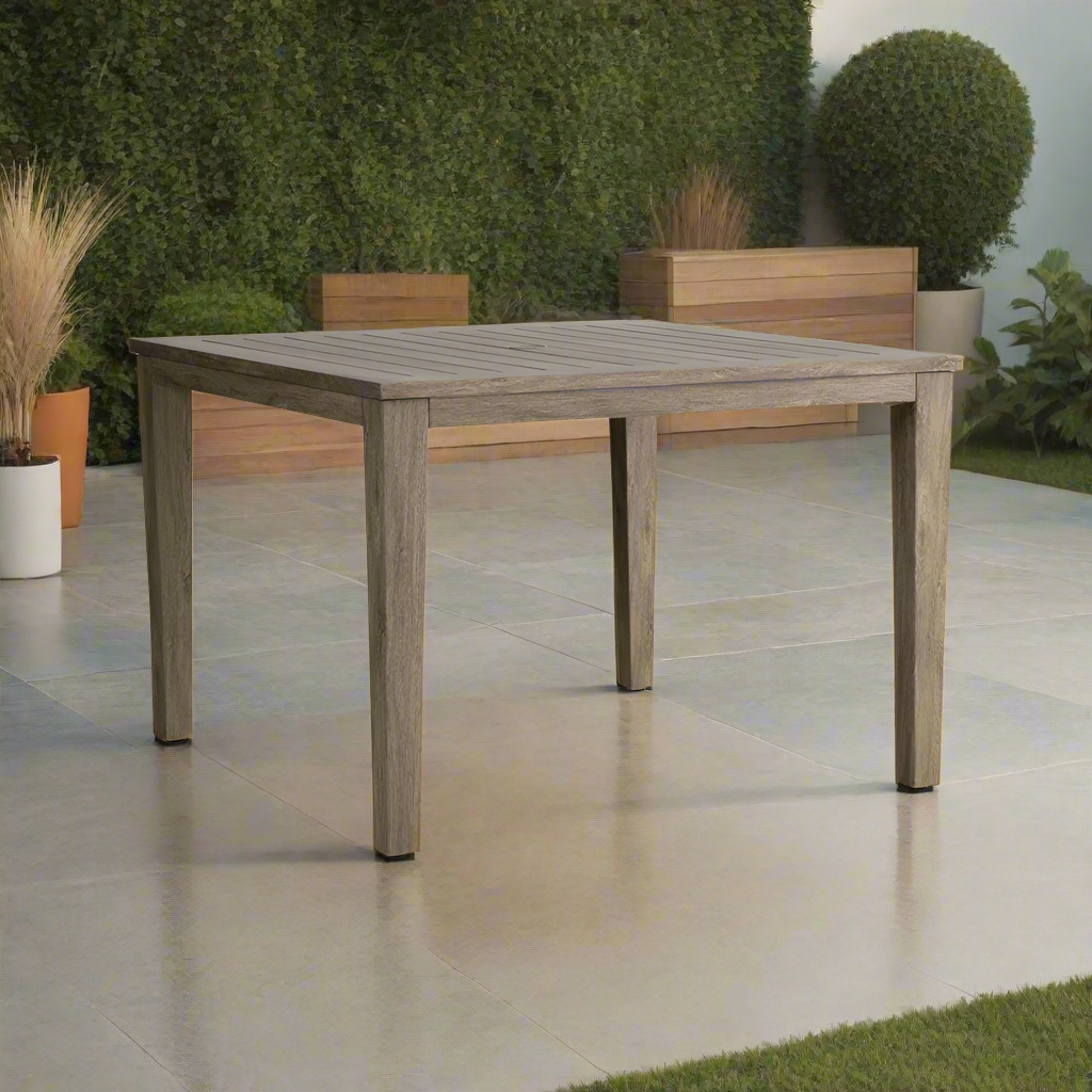 Lloyd Flanders Frontier 44" Square Umbrella Dining Table