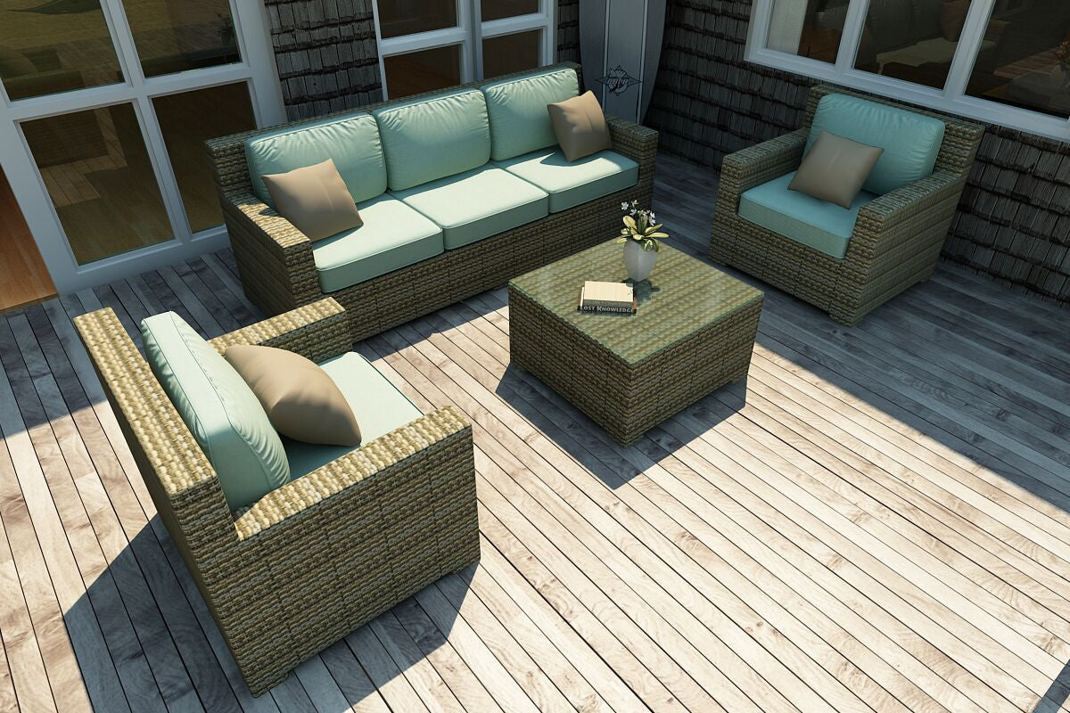 Forever Patio Hampton 4 Piece Wicker Sofa Set