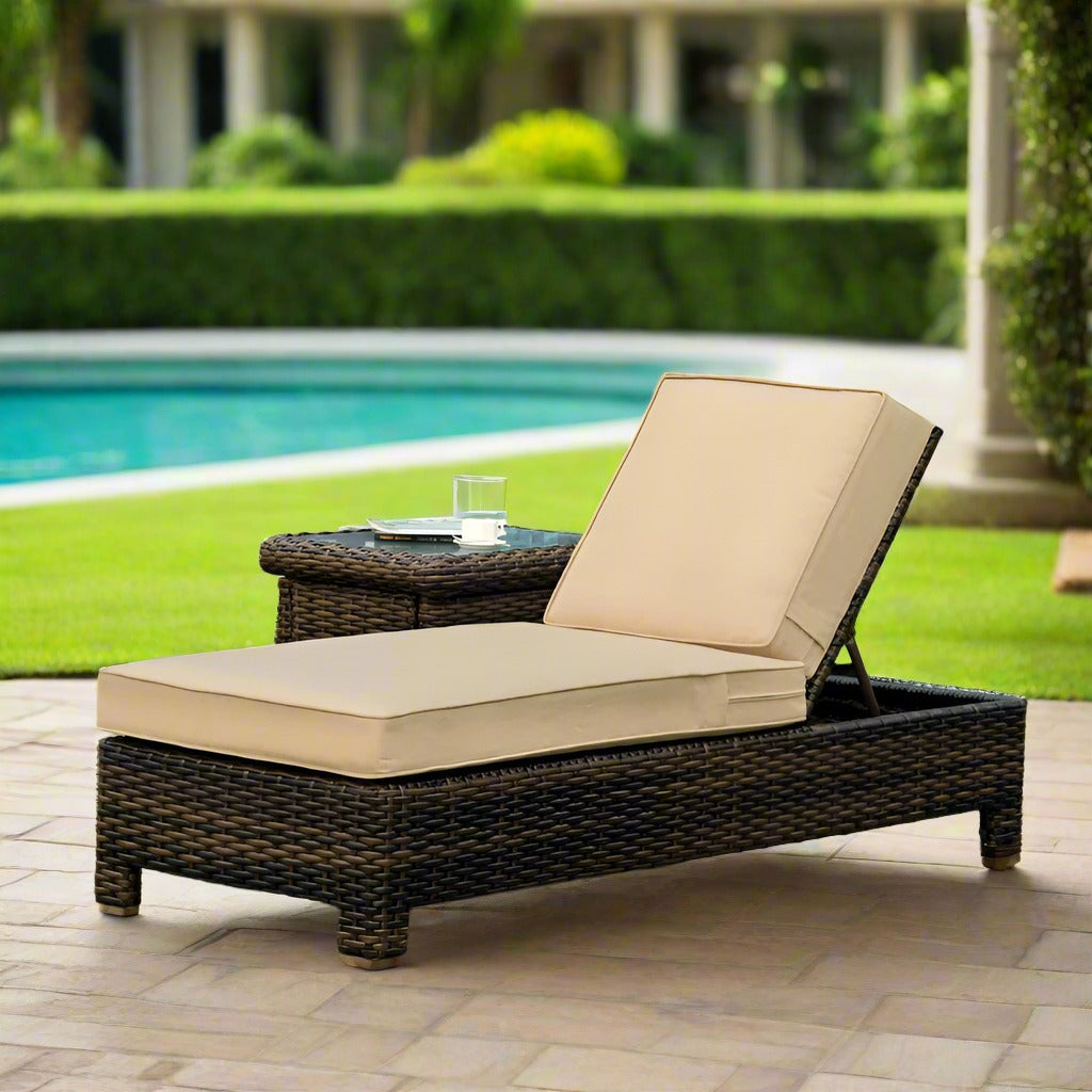 Replacement Cushions for South Sea Rattan Saint Tropez Wicker Chaise Lounge