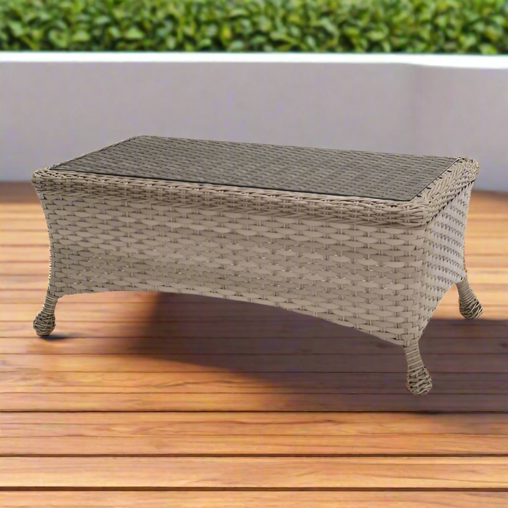 Forever Patio Sorrento Rectangle Coffee Table with Glass by NorthCape International