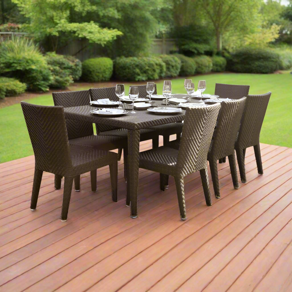 Hospitality Rattan Atlantis 9-Piece Rectangular Dining Side Chair