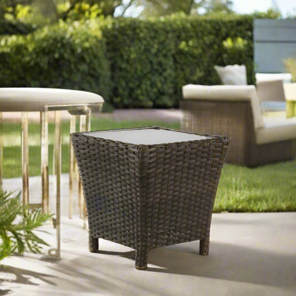 South Sea Rattan Panama Wicker End Table