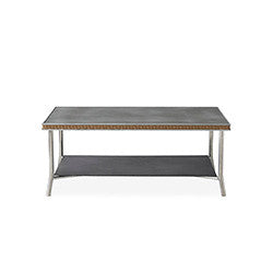 Lloyd Flanders Visions 42" Rectangular Cocktail Table with Charcoal Glass