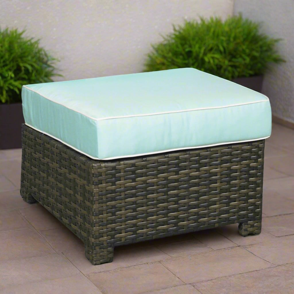 Forever Patio Brookside Wicker Square Ottoman