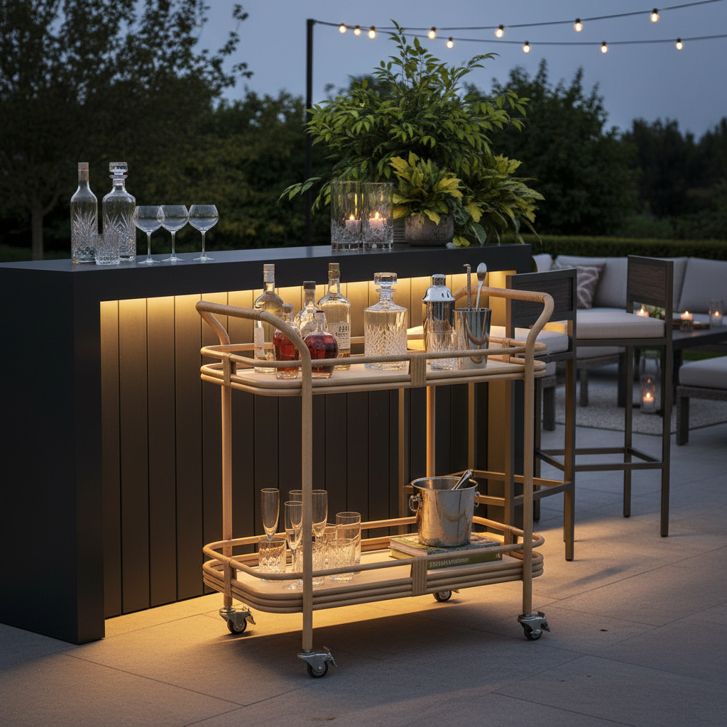 Lloyd Flanders Riviera Bar Cart