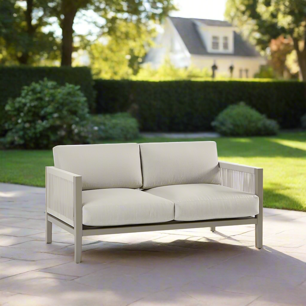 South Sea Rattan Nicole Aluminum With Marine Rope Wrapping Outdoor Loveseat