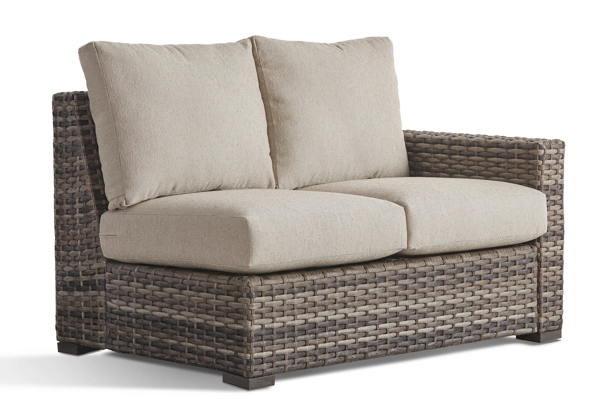 South Sea Rattan New Java Wicker Right Arm Facing Outdoor Loveseat