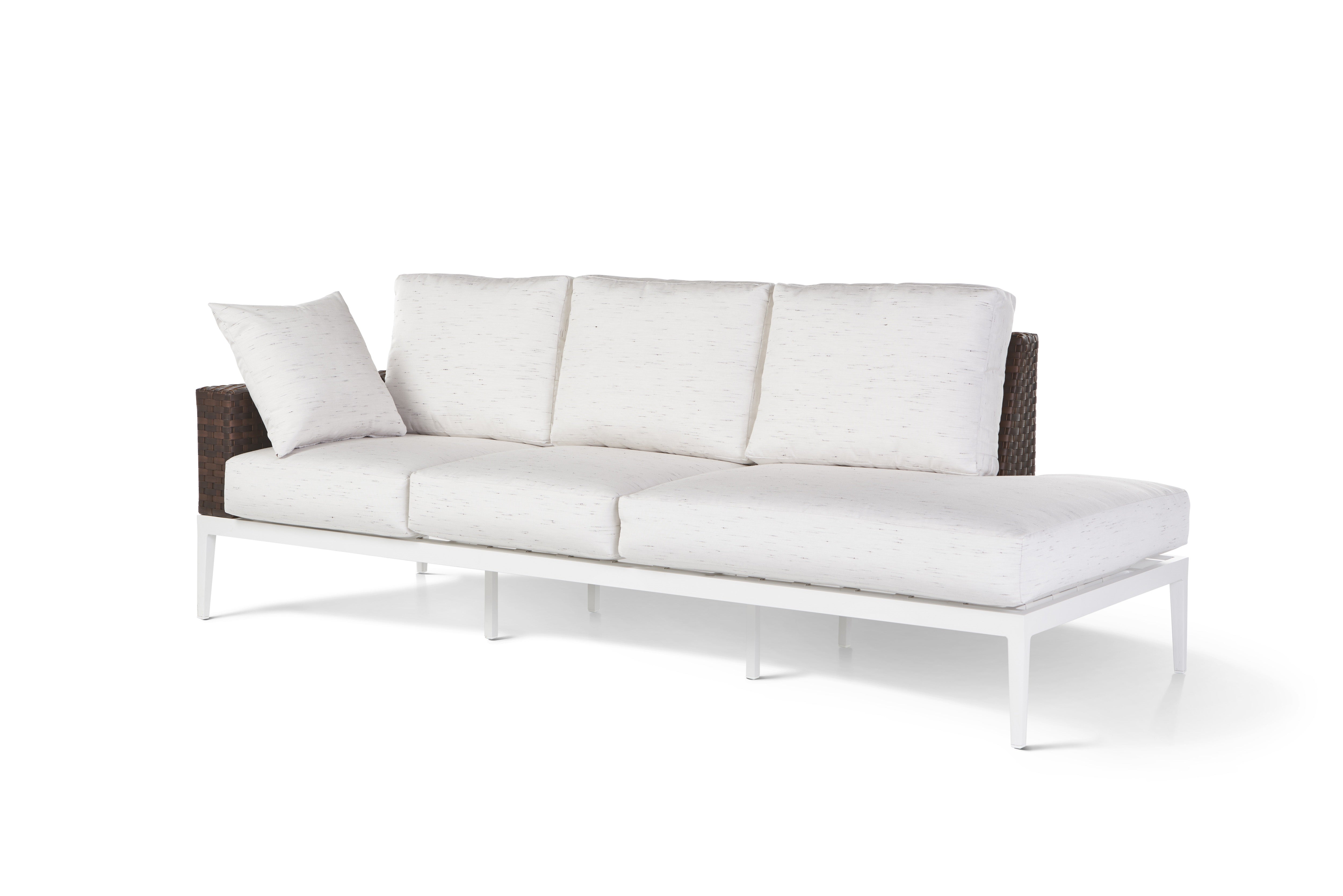 South Sea Rattan Stevie Wicker Right-Side Facing Sofa Chaise