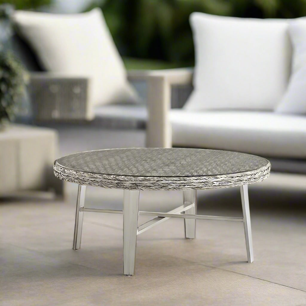 South Sea Rattan Grand Isle Resin Wicker Outdoor Round Coffee Table