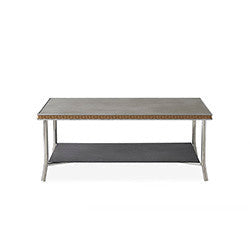Lloyd Flanders Visions 42" Rectangular Cocktail Table with Taupe Glass