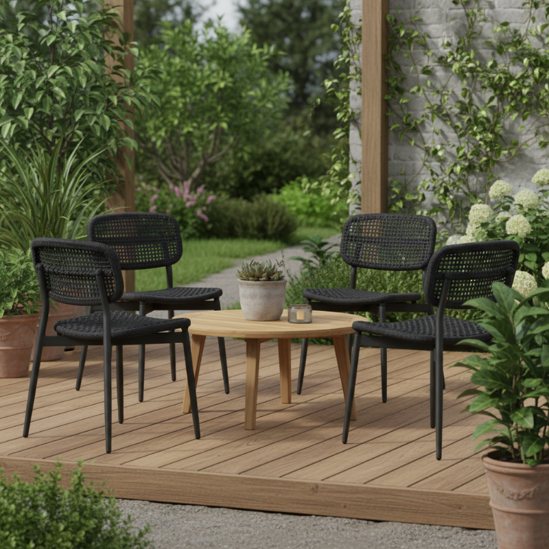 Lloyd Flanders Albany All-Aluminum Frame Armless Dining Chair (Set of 4)