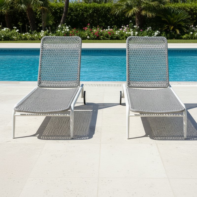 Lloyd Flanders Albany All-Aluminum Frame Chaise Lounge (Set of 2)