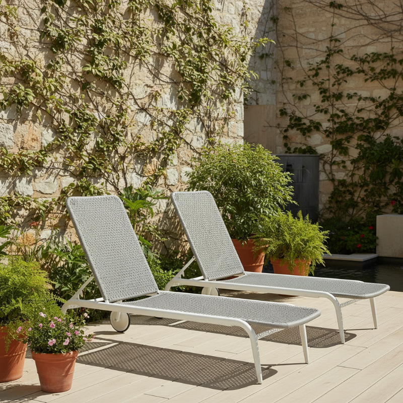 Lloyd Flanders Albany All-Aluminum Frame Chaise Lounge (Set of 2)