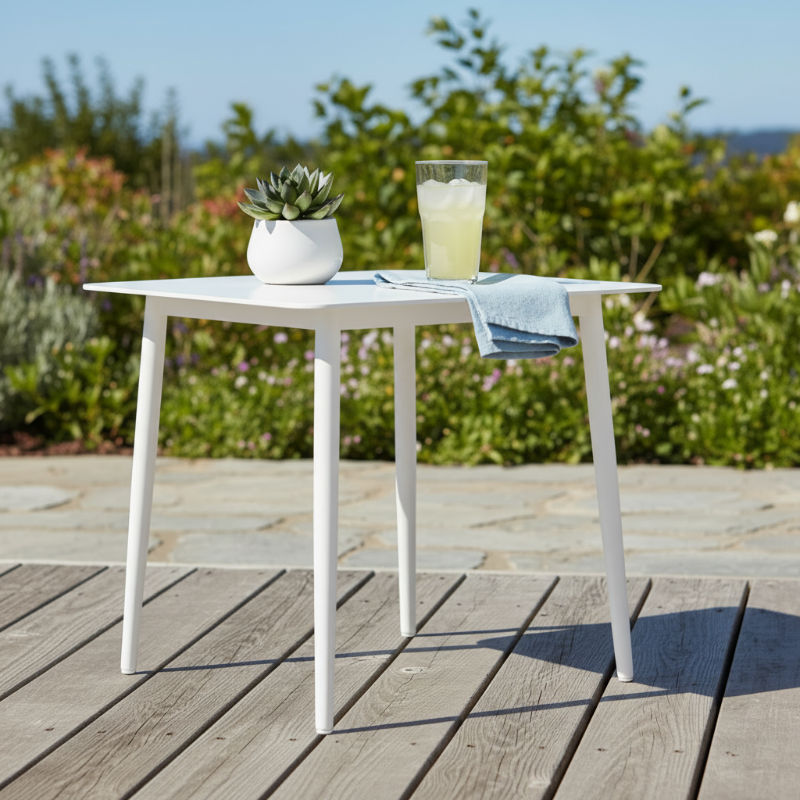 Lloyd Flanders Burano All-Aluminum Frame 23.5” Square End Table