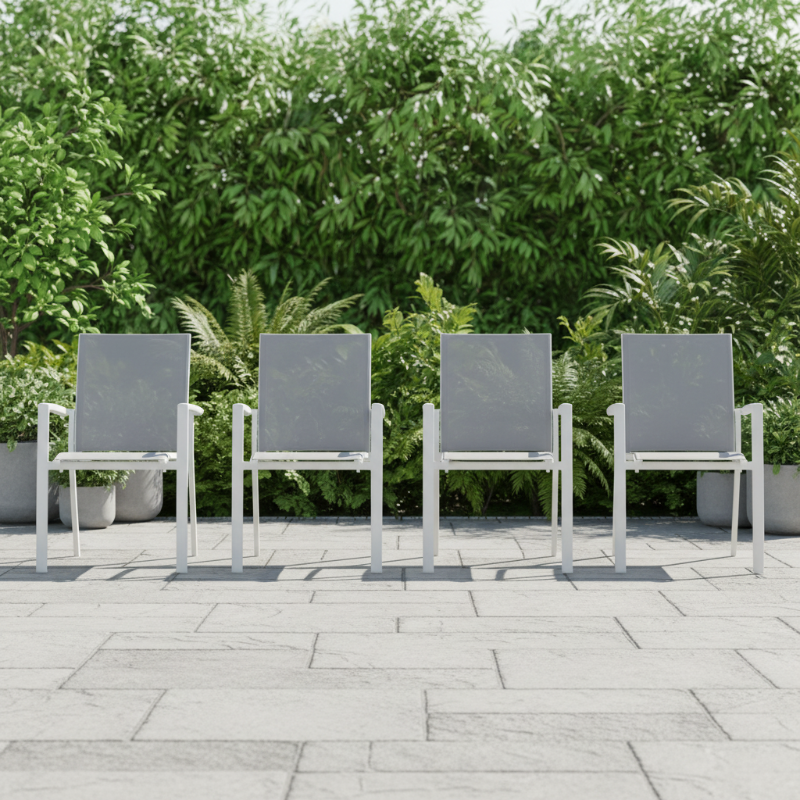 Lloyd Flanders Albany All-Aluminum Frame High Back Dining Chair (Set of 4)